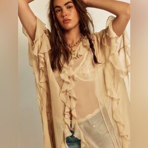 Free People Winter Valley Kimono in Champagne